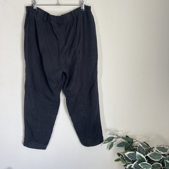 EILEEN FISHER Pants Tencel Organic Cropped Washed Black Pockets Petite M - Picture 2 of 5